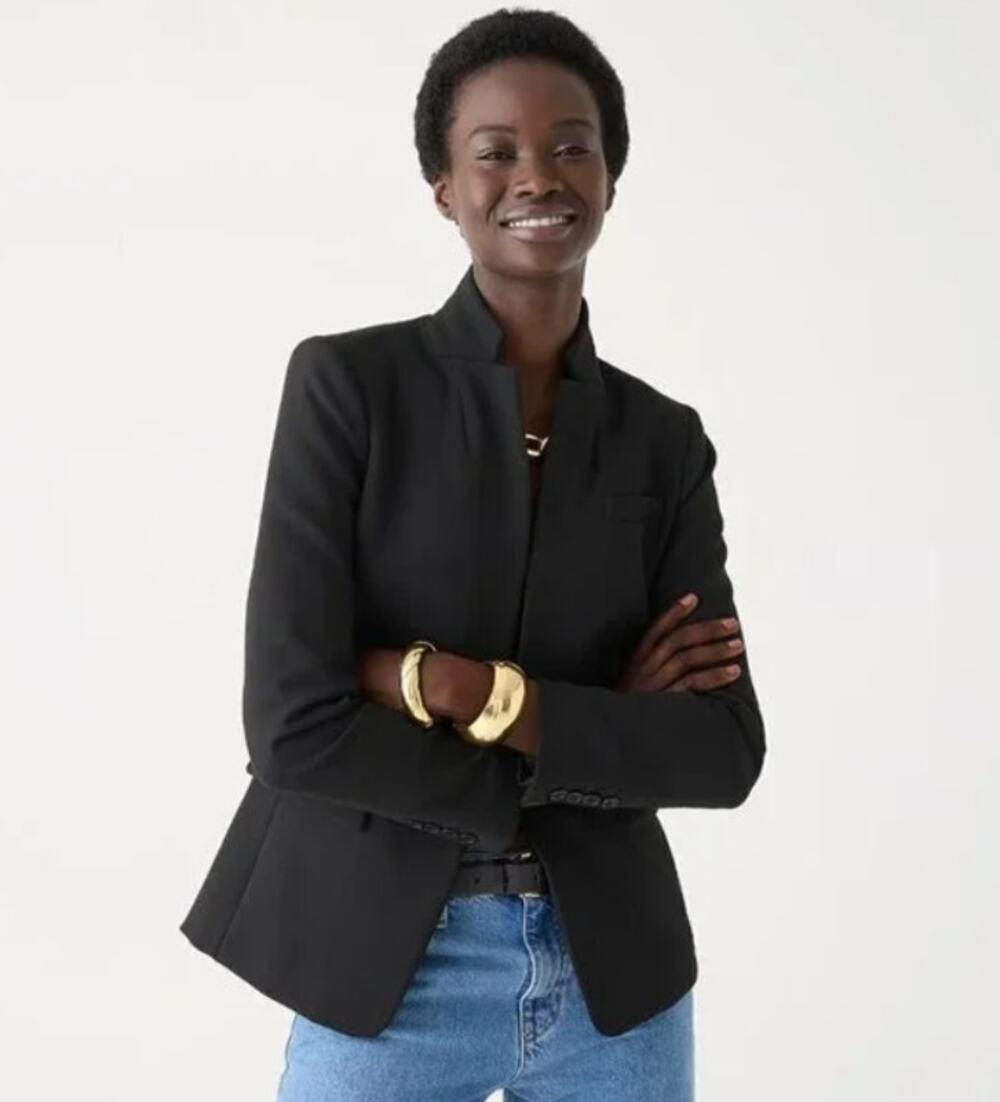 J. Crew Regent One-Button Black Blazer Minimalist Chic Capsule Women’s Size 4